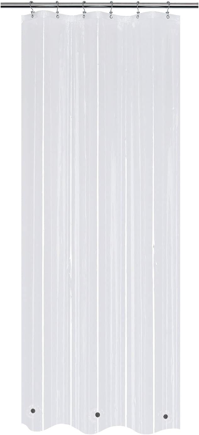 Mrs Awesome 32x72 Narrow Stall Shower Curtain Liner with 3 Magnets Clear PEVA 8G Thick & Heavy Duty, Waterproof, 32 x 72 inches, Clear