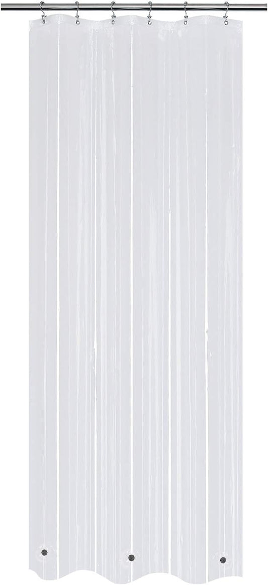 Mrs Awesome 32x72 Narrow Stall Shower Curtain Liner with 3 Magnets Clear PEVA 8G Thick & Heavy Duty, Waterproof, 32 x 72 inches, Clear