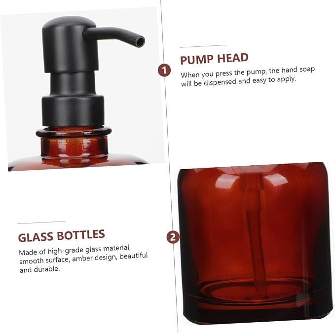 soap Dispenser Glass Soap Dispenser with Ergonomic Stainless Steel Pump Refillable Household Bottle Hand soap Container