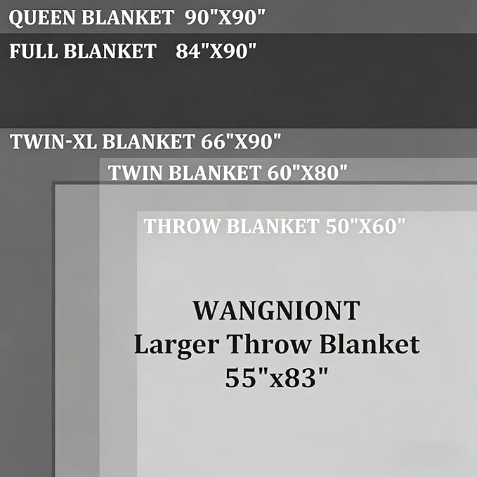 Soft Pure Wool Throw Blanket, Lightweight Warmth, 55"x83", Plaid, Fringe, Compact with Bag, Useful Gift for Women Men, All Season Decorative Cozy Travel Blanket for Couch Bed, Outdoors