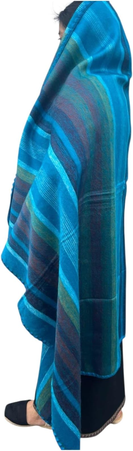 Alpaca Wool Throw Blanket 95 x 65 Inches | Large Warm Ultra-Soft Blanket | Hypoallergenic, Breathable, Non-Itchy Alpaca Wool Fabric | (Turquoise Blue, Queen (95" x 65"))
