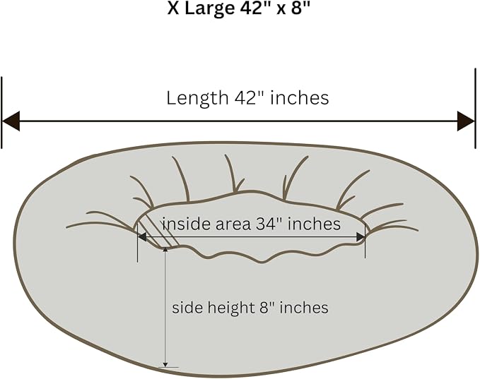 Organic Cotton Canvas Dog Bed: Removable Cover, Natural Fill - Made in USA (Cow Print Brown White, X Large 42" x 8" inches)