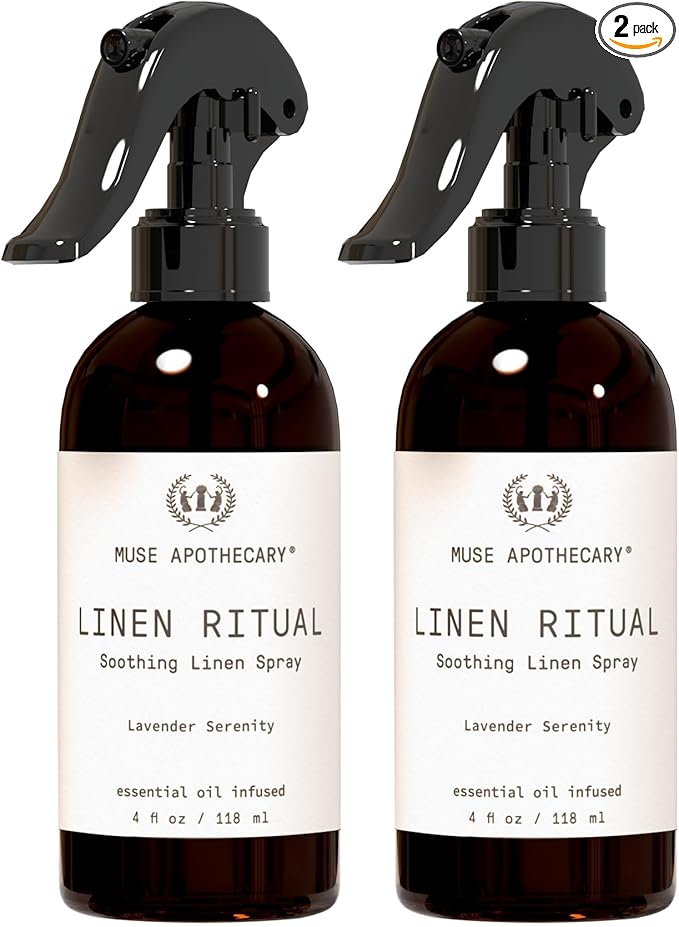 Muse Apothecary Linen Ritual - Aromatic, Soothing, and Relaxing Linen Spray for Bedding, Laundry and Fabric Spray Freshener - Infused with Aromatherapy Essential Oils - Lavender Serenity