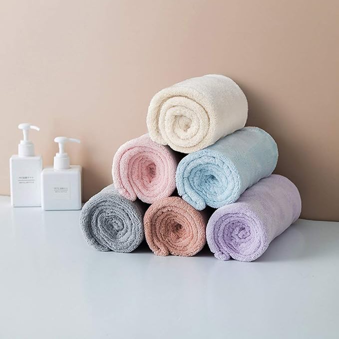 Microfiber Hair Drying Wrap Towel for Women Turban Fast Dry Blue