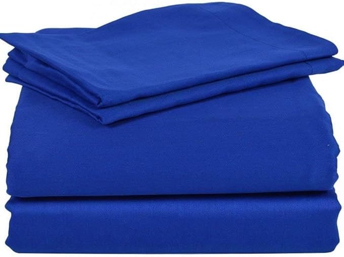 100% Organic Cotton Sheet Set, 500 Thread Count - GOTS Certified 28'' Deep Pockets - Easy Fit - Wrinkle Free -Breathable & Cooling Sheets(Royal Blue/Full XL)