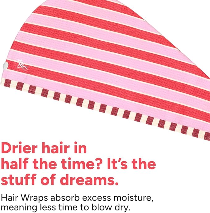 Dock & Bay Turban Hair Towel - for Home & The Beach - Super Absorbent, Quick Dry - Cherry Bomb