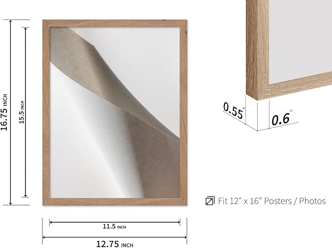 Monem Art Minimalist Folded Paper Abstract Print - Scandinavian Neutral Texture Art Poster - Wall Decor for Living Room, Bedroom or Office - 12x16 Beige Framed Wall Art by Mareike Bohmer