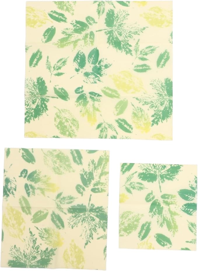 Bee's Wrap Beeswax Wraps for Food - Reusable Food Wraps, Sandwich Wrap & Bowl Covers Green Leaves One Size