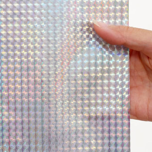 Ga-Geetopia Holographic 3D EVA Shower Curtain Liner Ice Cube, 72x72 Medium Weight Clear Plastic Bathroom Shower Curtain with Rustproof Metal Grommets for Shower Stall, Bathtubs