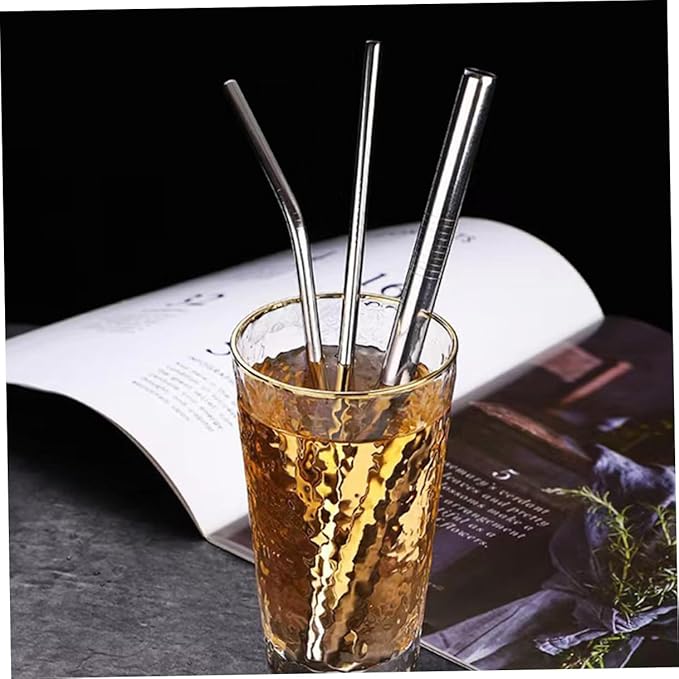 Zerodeko Reusable Stainless Steel Straws Set with Straw Cleaner Brush 24pcs for Tumblers Coffee Tea Party Drinks Sturdy Eco-friendly