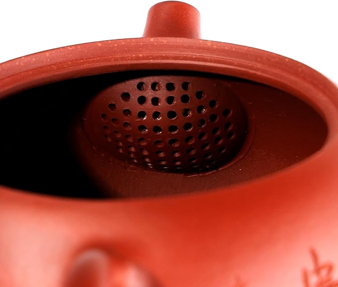 Zisha Teapot Set Chinese Yixing Clay Tea Pot 11 Oz with 2 Cups,Personal Tea Maker Set,Masterpieces -Peony