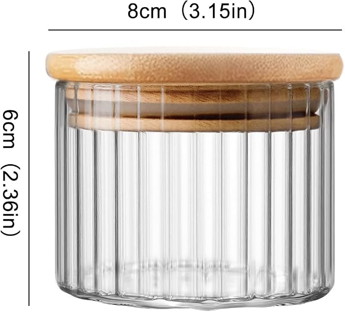 12-Pack Clear Glass Storage Jars - Glass Spice Jars with Bamboo Lids - Glass Containers with Lids - Overnight Oats Jars - Pantry Organization Jar for Coffee,Tea,Sugar