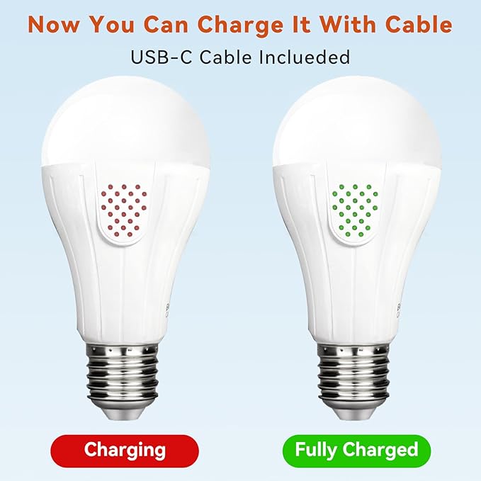 Neporal MagicGlow Rechargeable Light Bulbs with Remote, Memory Mode, 8 Colors Shift + Dimmable Battery Powered Light Bulbs, USB Rechargeable, A19 Emergency LED Bulbs, 15W (2, Rgb-3000-4000-6000k)