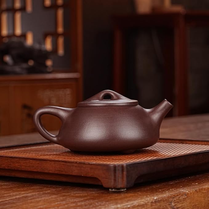 Fine Zisha Teapot Series,Chinese Genuine Handmade Yixing Purple Clay Tea Pot 10.8 Oz,Infuse Brew Kungfu Tea Maker -Shipiao Teapot
