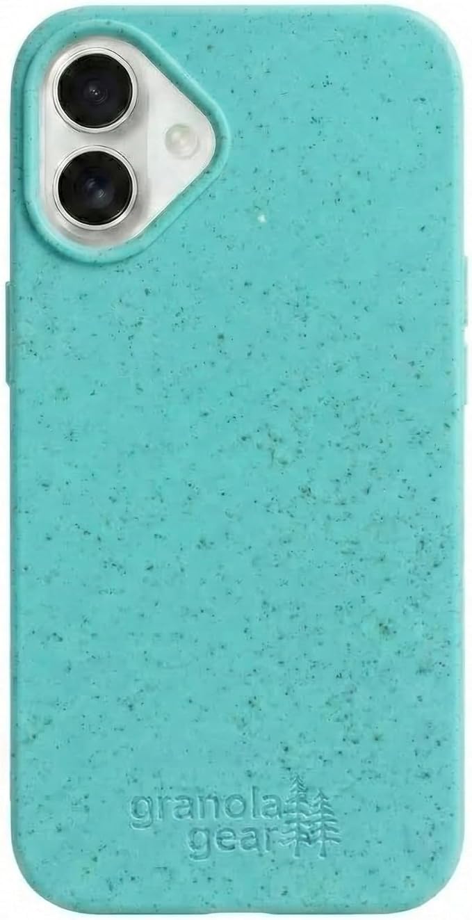 Eco by GranolaGear - Eco-Friendly Phone Case for iPhone 16 Plus - Biodegradable, Compostable, Plastic-Free, Made from Plants - Sea Glass