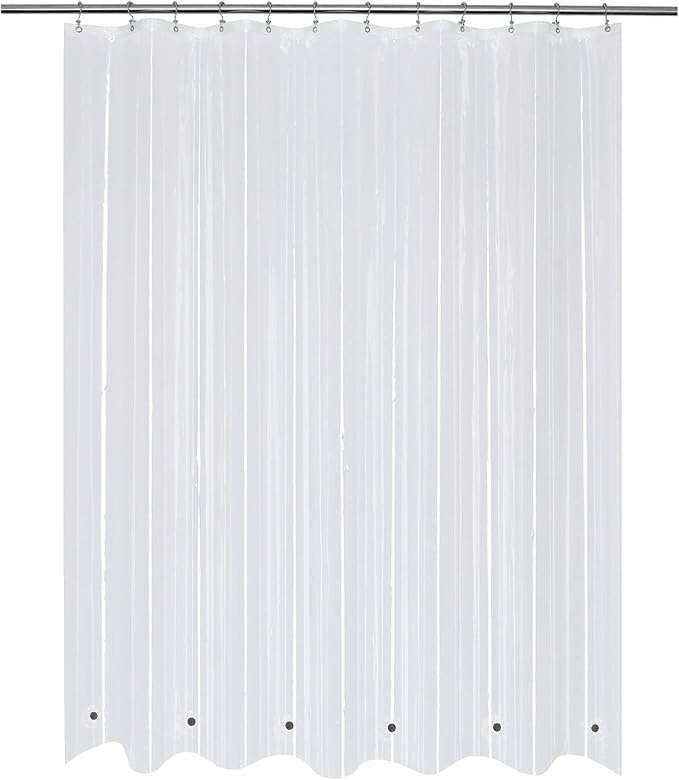 Mrs Awesome 70x70 Shower Curtain Liner with 6 Magnets PEVA 8G Thick & Heavy Duty Plastic Shower Curtain for Bathroom, Waterproof,70 x 70 inches, Clear
