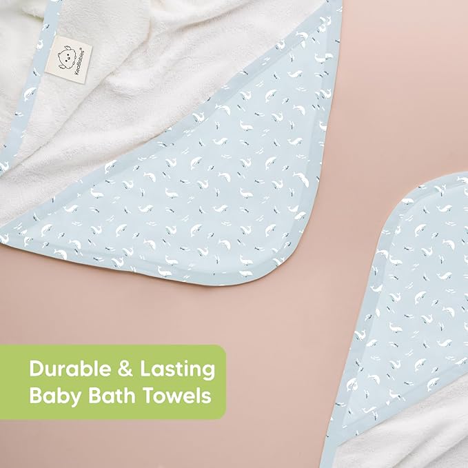 KeaBabies Baby Hooded Towel and Baby Hair Brush and Comb Set for Newborn - Viscose from Bamboo Baby Towel Organic Towel, Wooden Baby Hair Brush Set with Soft Goat Bristle
