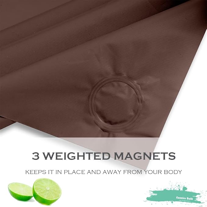 Chocolate Plastic Shower Curtain Or Liner, 72x72 Inch Lightweight Brown Plastic Bathroom Shower Showroom Inner Curtain with Rustproof Metal Grommet Holes and Weighted Magnets