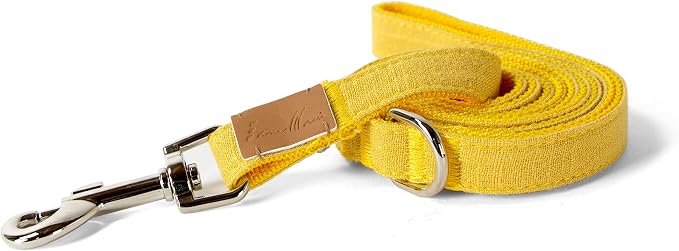 Sam and Maui Linen Blend Dog Leash with D-Ring, 4.5 FT Walking Lead for Small Dog, Mustard S