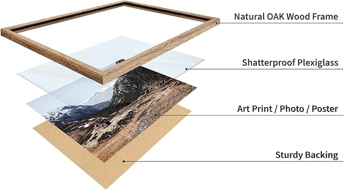 Monem Art Scandinavian Mountain Cabin Landscape Photography Print - Nordic Nature Scenic Art Poster - Wall Decor for Living Room, Bedroom or Office - 16x20 Beige Framed Wall Art by Mareike Bohmer