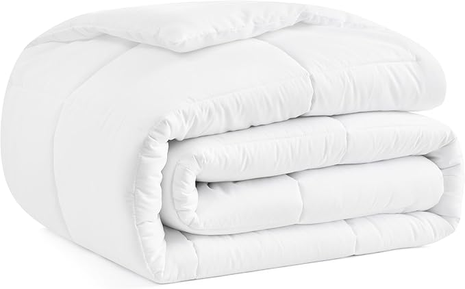 Casual Living Duvet Insert California King Comforter Cooling Blanket Lightweight Hypoallergenic Reversible White Comforter Box Stitch Fluffy Bedding Down Alternative Machine Washable, Cal King, White