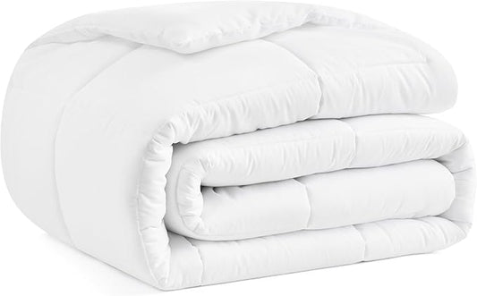 Casual Living Duvet Insert California King Comforter Cooling Blanket Lightweight Hypoallergenic Reversible White Comforter Box Stitch Fluffy Bedding Down Alternative Machine Washable, Cal King, White