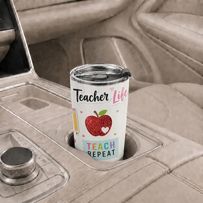 Teacher Tumbler Teacher Appreciation Gifts Back to School Gift for Women | Teacher Week Gift 20oz Insulated Tumbler for Thanksgiving Birthday Back to School Pre K Preschool Christmas Coffee Travel Mug