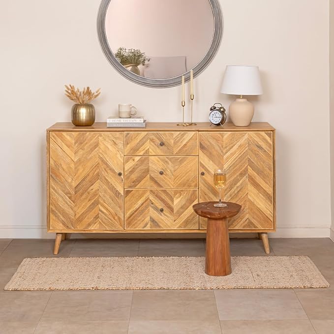 HOMEMONDE Hand Woven Jute Cotton Runner Rug - 2' x 6' ft Natural Fiber Braided Rustic - Vintage Boho Décor Farmhouse Area Rug for Hallway, Bedroom, Kitchen, Office