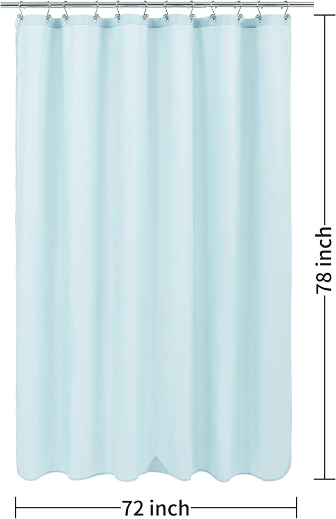ALYVIA SPRING Long Fabric Shower Curtain Liner Waterproof - 72" x 78", Soft & Lightweight Long Shower Curtain with 3 Magnets, Machine Washable - 72x78, Blue
