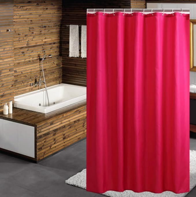 Shower Curtain Liner, 72" W X 72''H - PVC-Free, 6G PEVA Shower Curtain with 12 Rust Proof Grommets and Magnet-Weighted Bottom Hem - Moisture Stain Proof Shower Curtain Liner (Red)