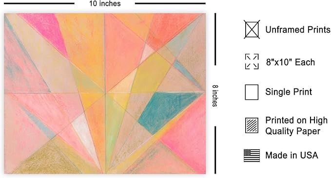 Monem Art Colorful Geometric Abstract Painting Print - Pastel Art Deco Style Art Poster - Wall Decor for Living Room, Bedroom or Office - 8x10 Unframed Wall Art by Renee Stramel