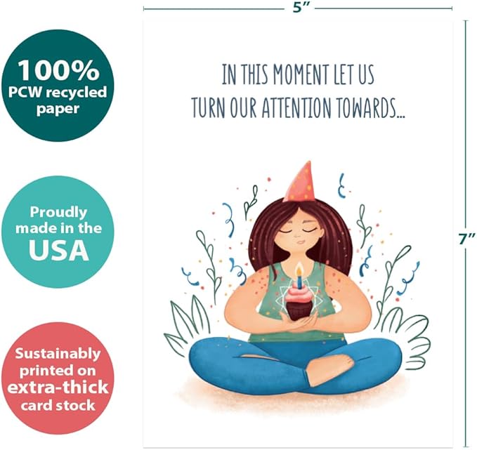 Tree-Free Greetings - Birthday Cards - Artful Designs - 2 Cards + Matching Envelopes - Made in USA - 100% Recycled Paper - 5"x7" - In This Moment (GT65340)