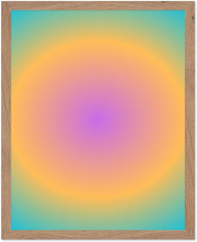 Monem Art Radiant Gradient Glow Print - Modern Abstract Color Field Poster - Wall Decor for Living Room, Bedroom or Office - 16x20 Beige Framed Wall Art by Rs Lab Studio