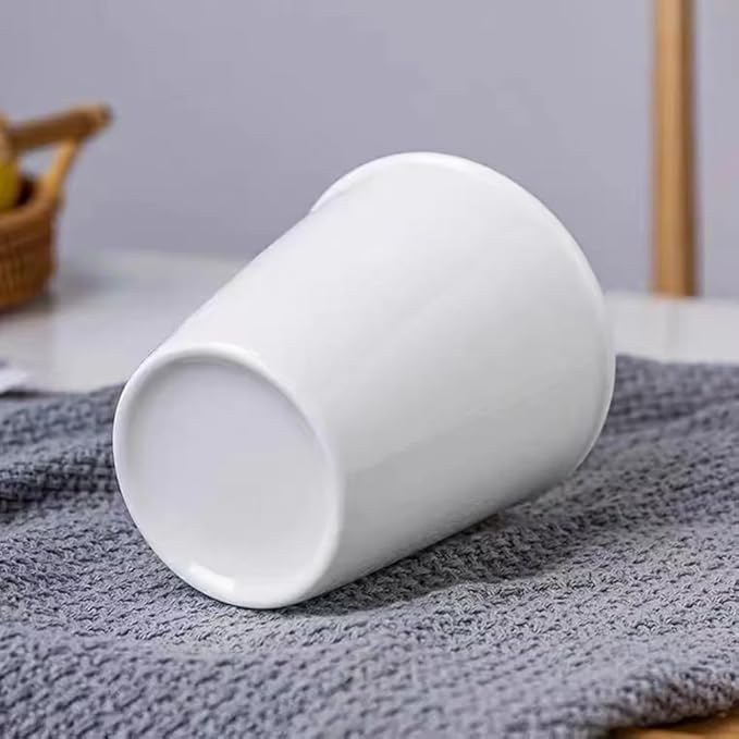 Paper Cup Design Ceramic Mug Eco-Friendly Reusable Cup, Minimalist Home & Office Use. (White & 280 ml)