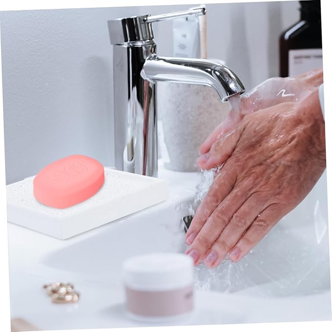 Unomor Water Absorbent Diatomite Soap Dish Holder Quick Drying Soap Tray for Bathroom Kitchen Natural Earth Modern Design -Skid Easy to Clean