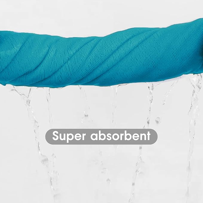 JML Bath Towel, Microfiber Bath Towels Set, 4 Pack (30" x 60") - Large Size, Extra Absorbent, Quick Drying, Multipurpose Use as Hair Wrap for Women, Bath, Fitness, Sports, Yoga, Teal