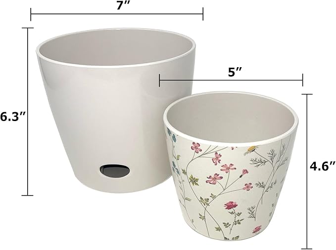 7" & 5" Self-Watering Plant Pot Set