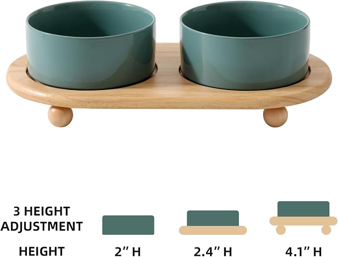 Havniva Raised Cat Bowls Water Bowl 6.1” Elevated Ceramic Cat Food and Water Bowl Whisker Friendly Pet Food Bowls for Indoor Cats, Wide Cat Water Dish Prevent Whisker Fatigue Non Slip Cat Feeder