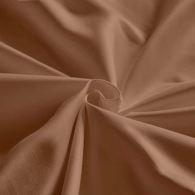 100% Real Certified Organic Cotton Bedsheet Set, Split Head King 34" Split Size 6 Piece 800-Thread-Count Sheet Set, [1 Fitted + 1 Flat + 4 Pillowcases], Extra 30" Deep Pocket - Taupe