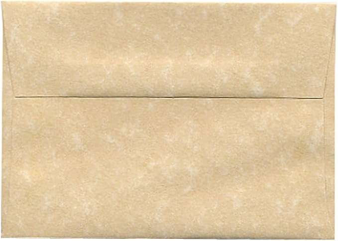 JAM PAPER Blank Greeting Cards Set with Envelopes - A2-4 3/8 x 5 3/4 - Parchment Recycled Brown - 25/Pack