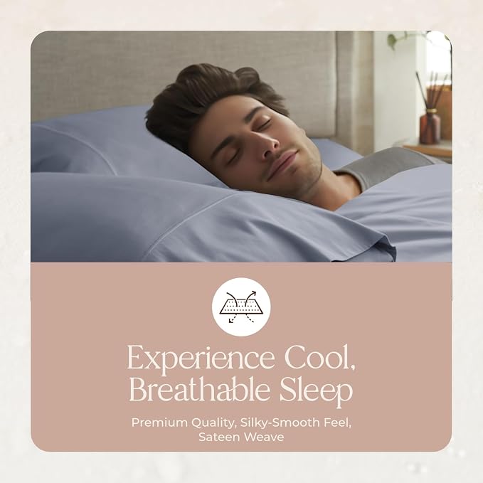 100% Organic Cotton Pillow Cases Queen Size Set of 2-100% Cotton Pillowcases GOTS Certified 300 Thread Count - Naturally Cooling Comfortable Breathable & Soft Pillow Cases (Mineral, Queen)