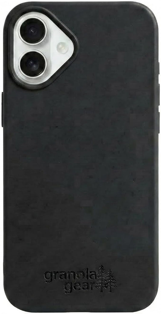 Eco by GranolaGear - Eco-Friendly Phone Case for iPhone 16 Plus - Biodegradable, Compostable, Plastic-Free, Made from Plants - Black Stone
