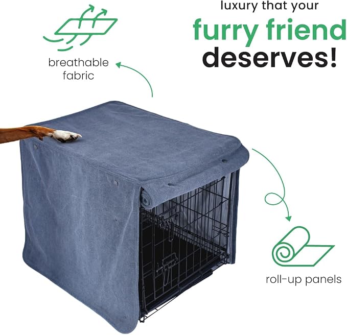 Molly Mutt Dragonstone Dog Crate Cover, GOTS-Certified 100% Organic Cotton Canvas Cover for Dog or Puppy Kennel and Cage, Washable, Free of Harmful Chemicals, X-Large, Fits 42"x28"x31" Crate