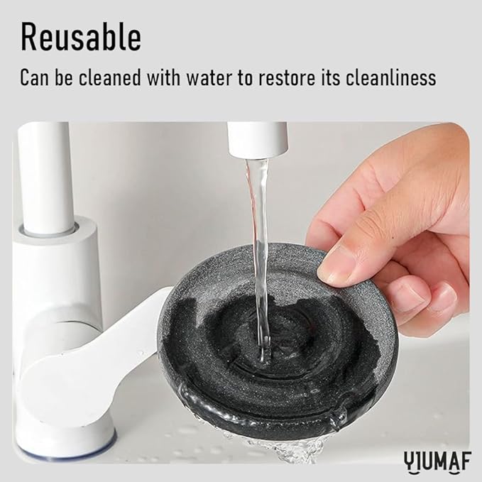 Round Diatomite Stone Soap Dish & Tray - Water Absorbing Soap Holder for Bathroom Kitchen Sink, Quick Dry Sponge Holder, Bar Soap Organizer, Non-Slip Drying Tray & Coaster (White)