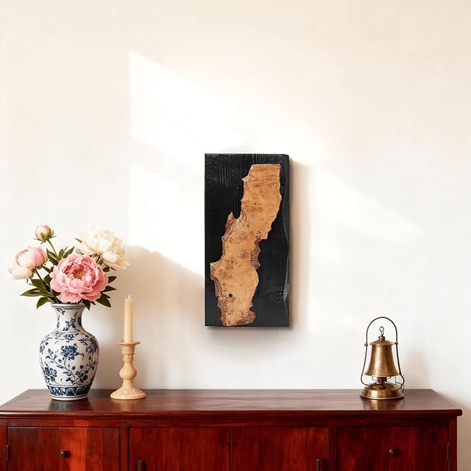 Modern Rustic Wood Wall Decor – Handcrafted Natural Pine Wood Wall Art, Farmhouse Style Hanging for Living Room, Bedroom or Office