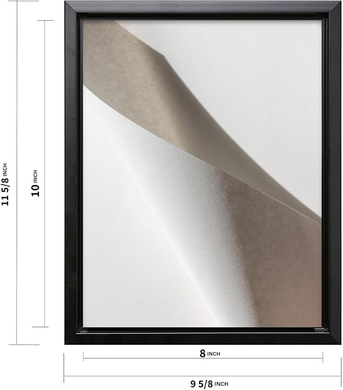 Monem Art Minimalist Folded Paper Abstract Print - Scandinavian Neutral Texture Art Poster - Wall Decor for Living Room, Bedroom or Office - 8x10 Black Framed CANVAS Wall Art by Mareike Bohmer