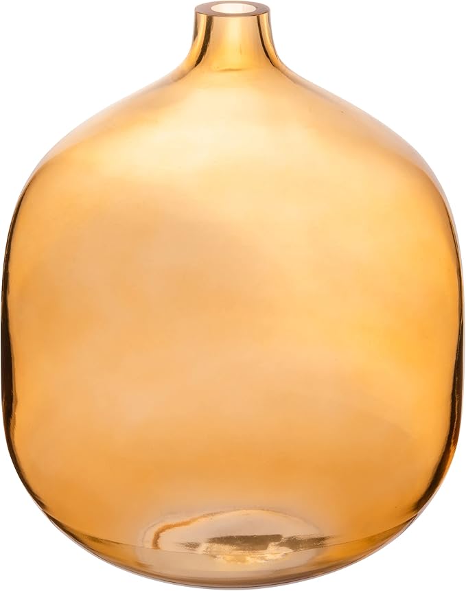 Modern Clear Tinted Glass Vase, Amber