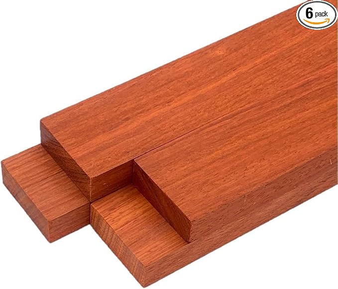 Woodchucks Wood 3/4 Inch x 2 Inch x 16 Inch Solid Padauk Lumber Boards as Cutting Board Wood (6 Pack)