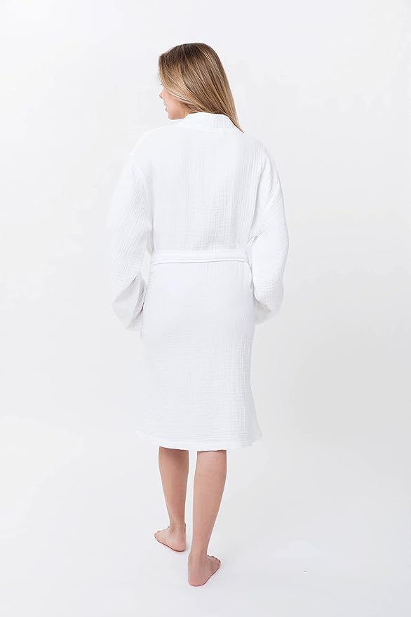 Woven Stories Cocoon Cotton Waffle Luxury Light Chic Robe For Women and Men