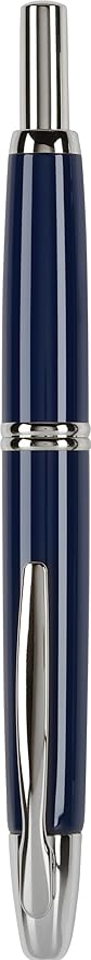 PILOT Vanishing Point Collection Refillable & Retractable Fountain Pen, Blue Barrel with Rhodium Accents, Blue Ink, Medium Nib (60243)